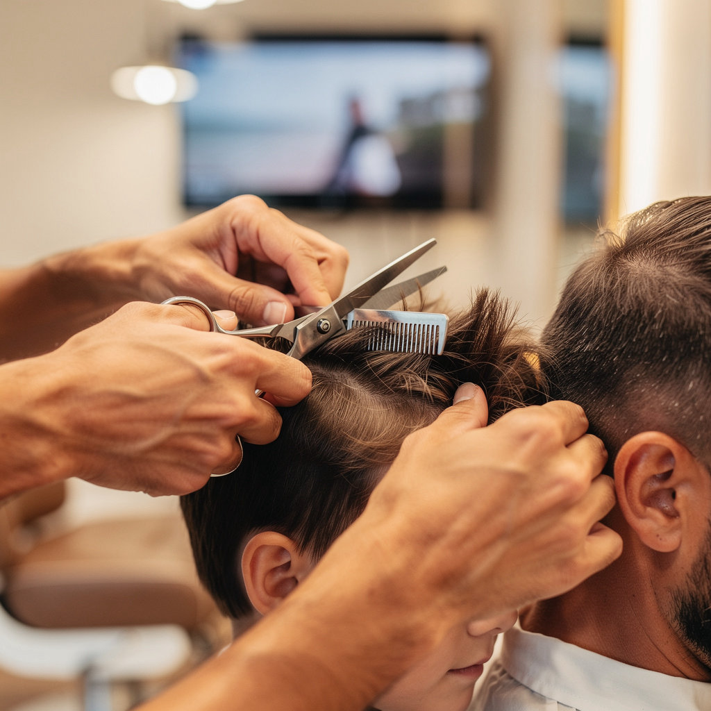 Champ's Barber Shop family haircuts in Santa Barbara - a welcoming environment for parents and kids